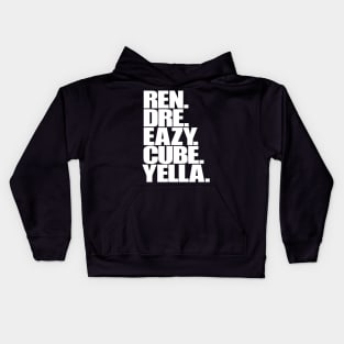 Ren, Dre, Eazy, Cube, Yella. Kids Hoodie